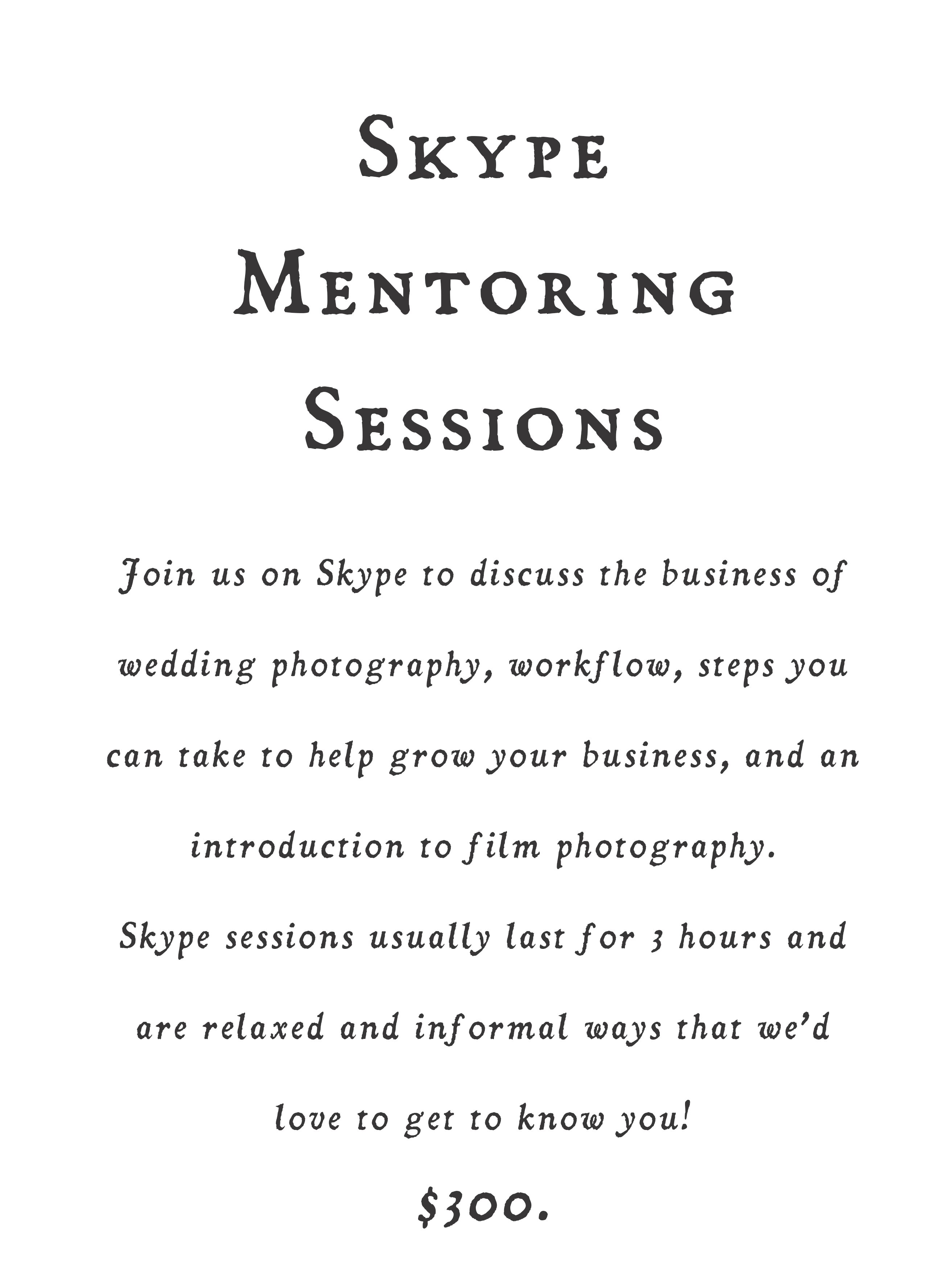 photography mentoring sessions