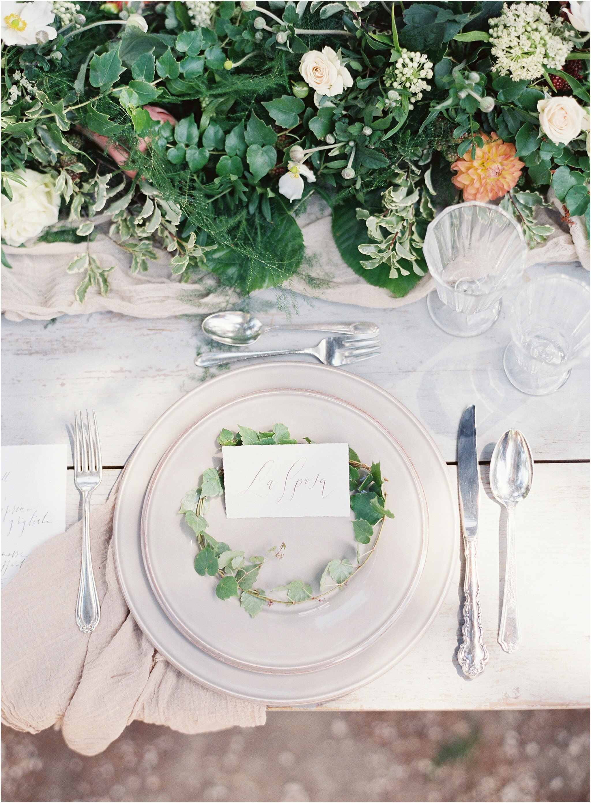 Detail - Table Setting - Michael and Carina Workshop | Virginia + International wedding photographer 
